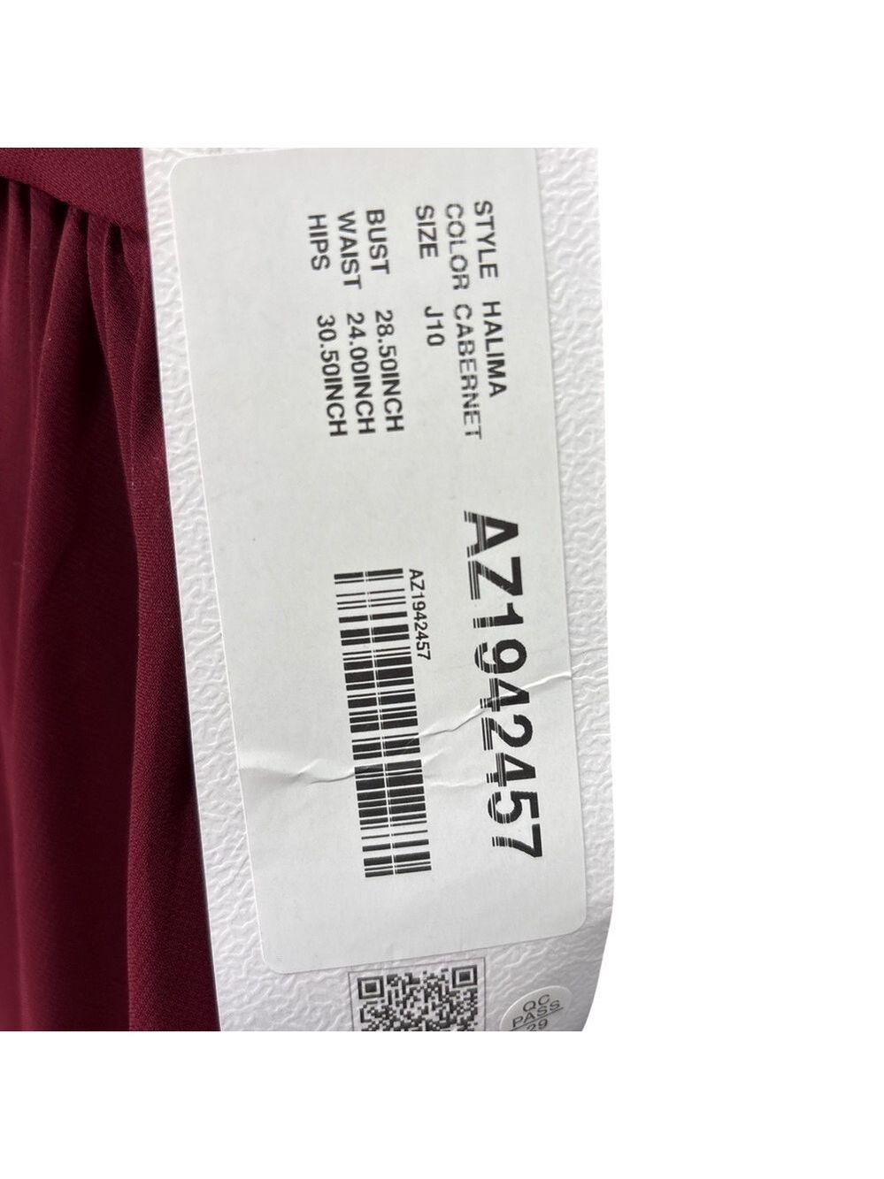 New Azazie Halima Cabernet Junior Bridesmaid Lace Maxi Dress Girl 10 NWT - Picture 6 of 7